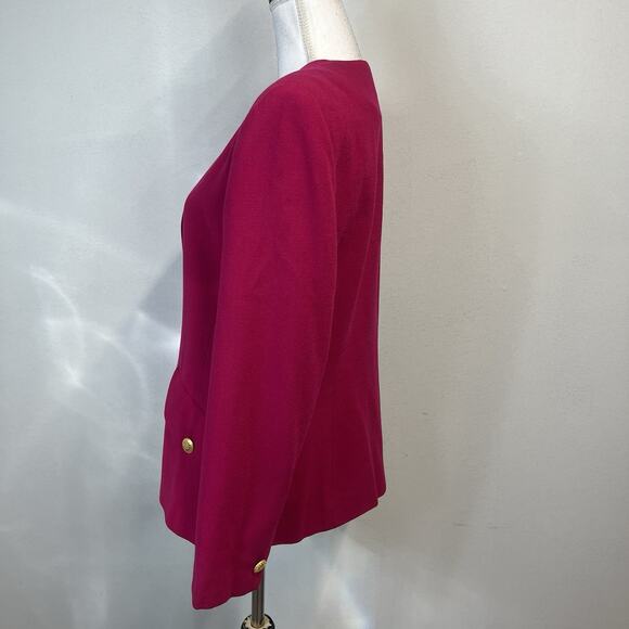 Vintage Liz Claiborne Suits Jacket Blazer size 12 Hot Pink Wool Glamour 90's Y2K - Picture 7 of 10